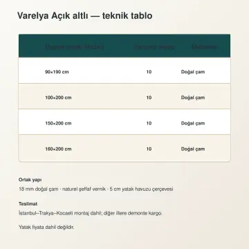 Varelya Doğal Ahşap Karyola