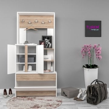 Mine Tek Bloklu Cordoba - Beyaz  Portmanto