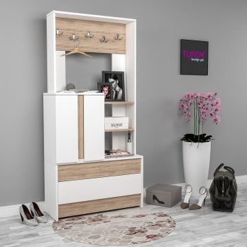 Mine Tek Bloklu Cordoba - Beyaz  Portmanto