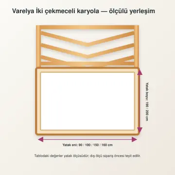 Varelya Doğal Ahşap Çekmeceli Karyola