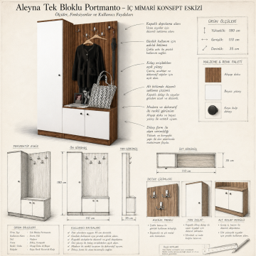 Aleyna Tek Bloklu Portmanto