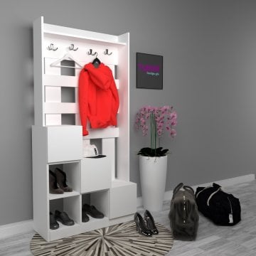 Ela Tek Bloklu Portmanto Cordoba - Beyaz