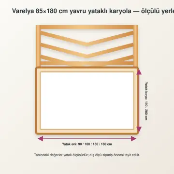 Varelya Doğal Ahşap Yavrulu Karyola