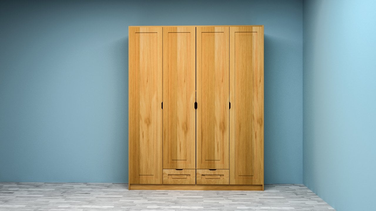 Doğal Ahşap Gardırop