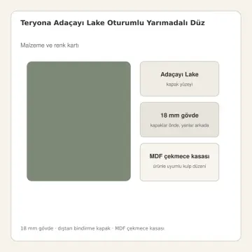 Teryona Adaçayı Lake Oturumlu Yarımadalı Düz Mutfak Dolabı