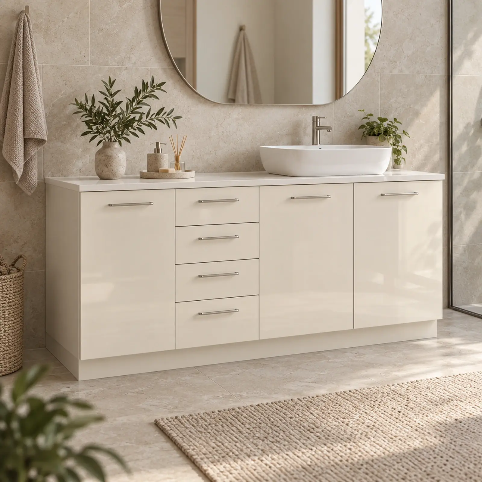 Solvessa High Gloss Banyo Dolabı 160 cm