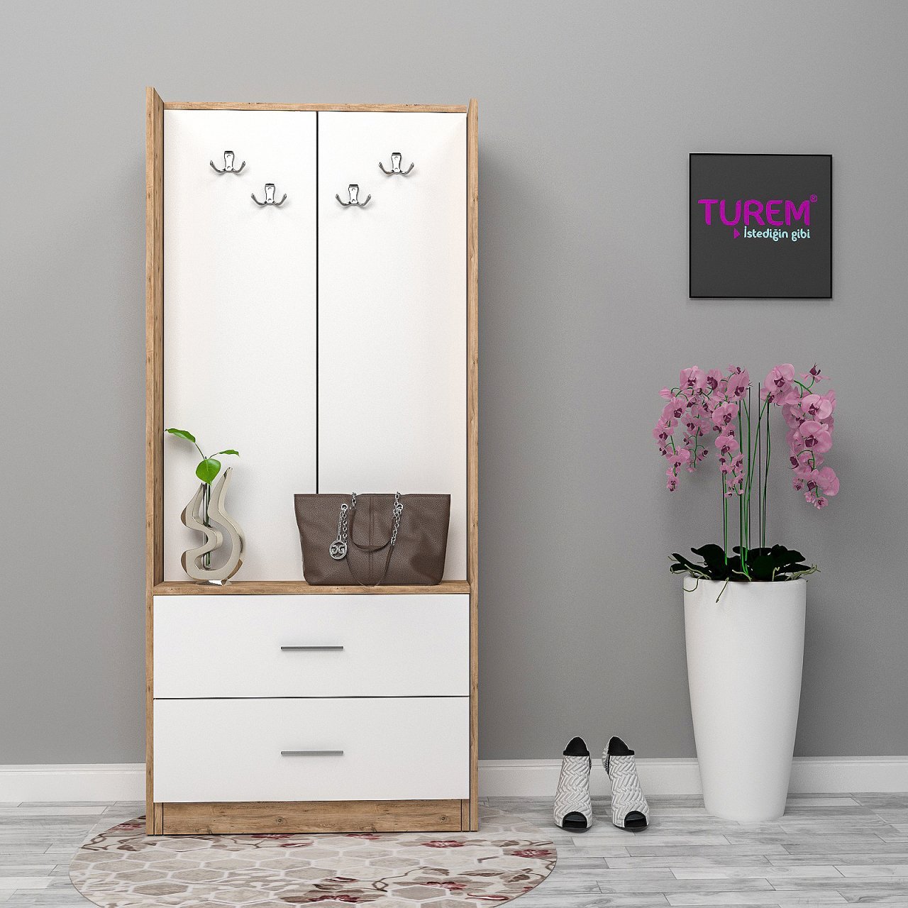 Alonsa 2 Kapaklı Portmanto