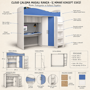 Cloud Çalışma Masalı Ranza