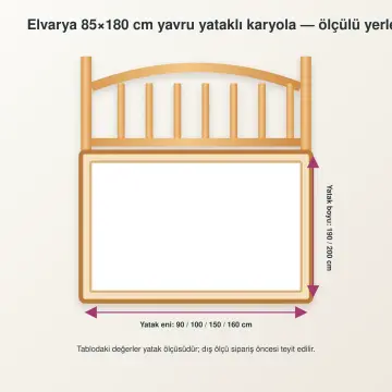 Elvarya Doğal Ahşap Yavrulu Karyola