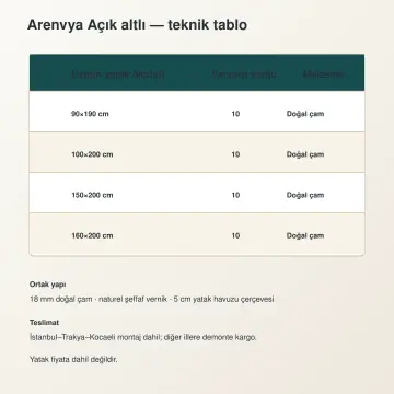 Arenvya Doğal Ahşap Karyola