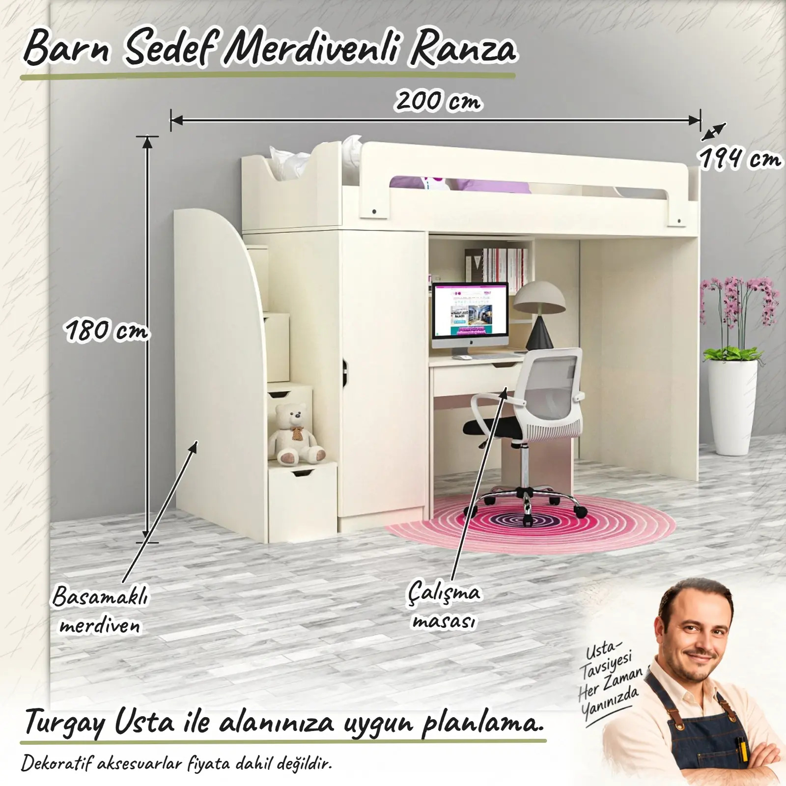 Barn Sedef Merdivenli Ranza Turgay Usta ölçülü eskiz
