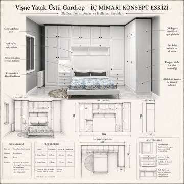 Vişne Yatak Üstü Gardrop