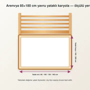 Arenvya Doğal Ahşap Yavrulu Karyola