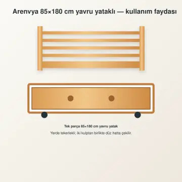 Arenvya Doğal Ahşap Yavrulu Karyola