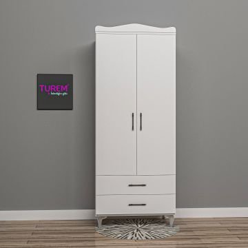 Klasik 2 Kapılı Gardrop Mdf - mavi