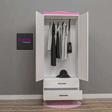 Klasik 2 Kapılı Gardrop Mdf - pembe