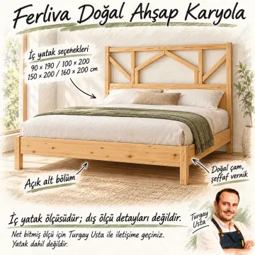 Ferliva Doğal Ahşap Karyola
