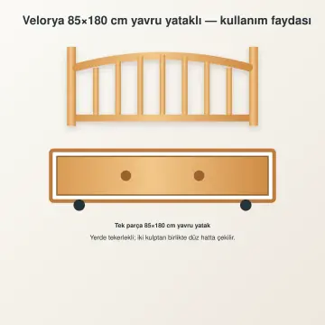Velorya Doğal Ahşap Yavrulu Karyola