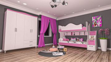 Hale Klasik Genç Odası Takımı Mdf - pembe