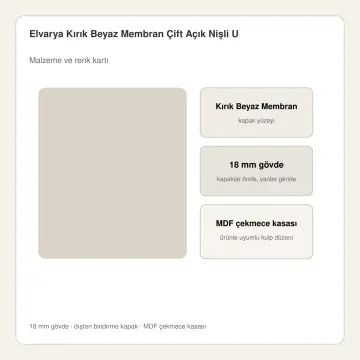Elvarya Kırık Beyaz Membran Çift Açık Nişli U Mutfak Dolabı
