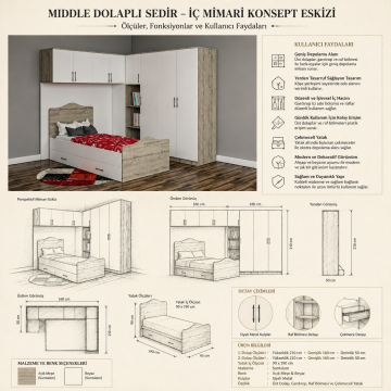 Middle Dolaplı Sedir