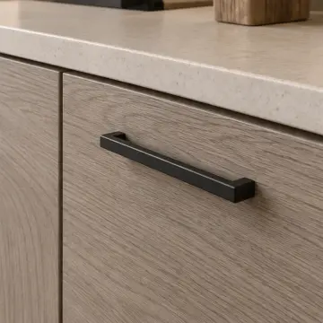 Irmelya Kül Meşe MDF Bölücü Raflı Sağ L Mutfak Dolabı