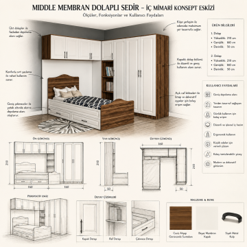 Middle Membran Dolaplı Sedir