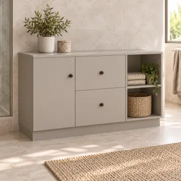 Pelasya Düz MDF Banyo Dolabı 130 cm
