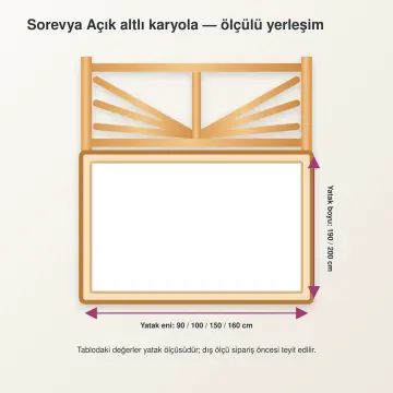Sorevya Doğal Ahşap Karyola