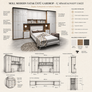 Moll Modern Yatak Üstü Gardrop