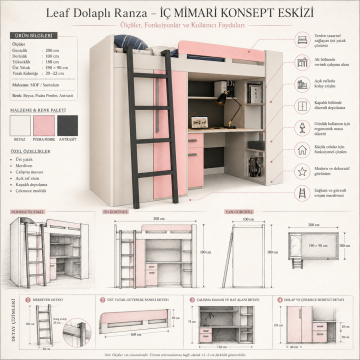Leaf Dolaplı Ranza