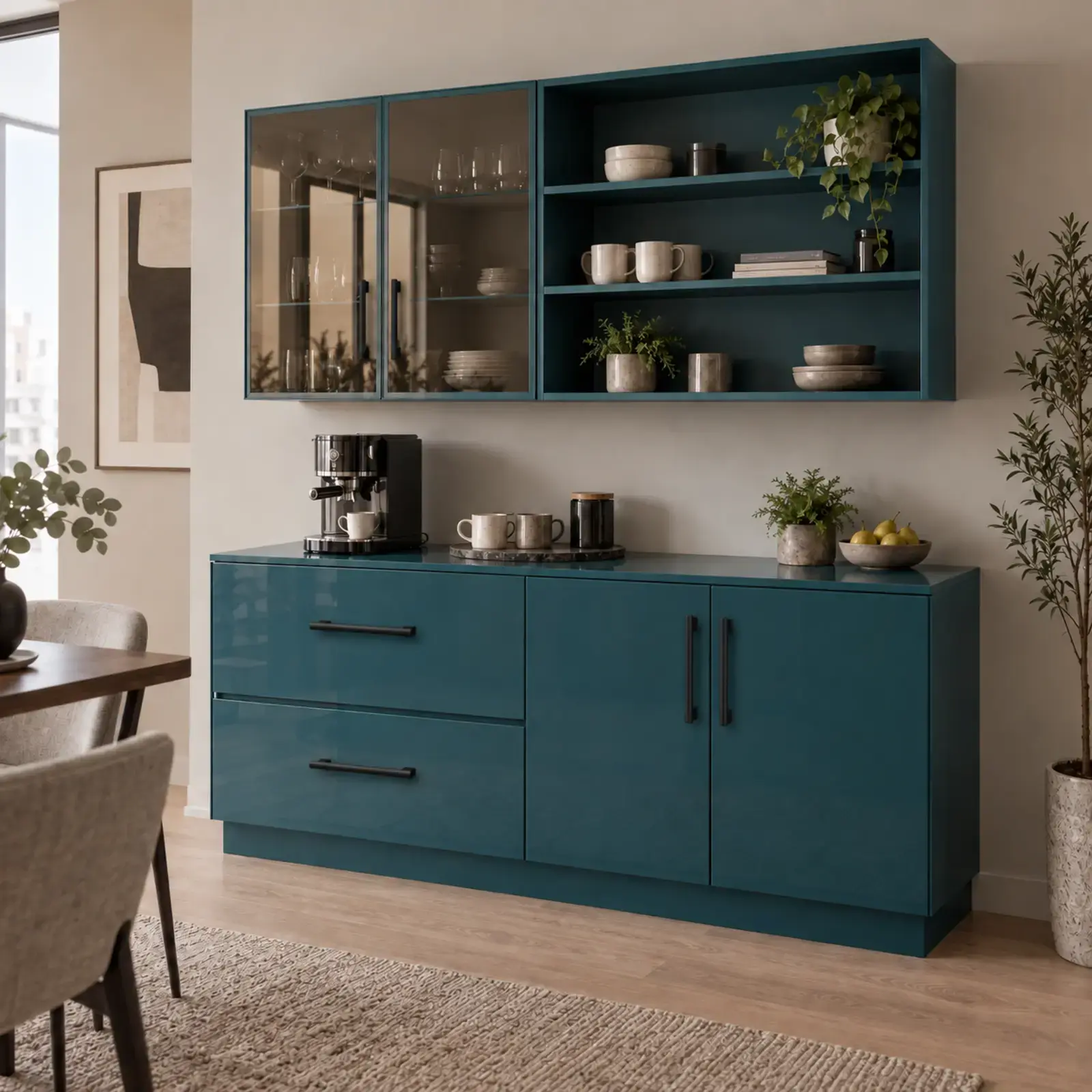 Lustriva 160 cm High Gloss Kahve Köşesi