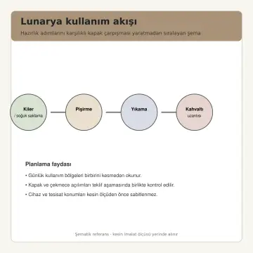 Lunarya Kum Membran Kavisli Kahvaltı Uzantılı Sol L Mutfak Dolabı