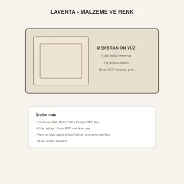 Laventa Membran Tek Makine ve Kirli Sepet Dolabı 110 cm