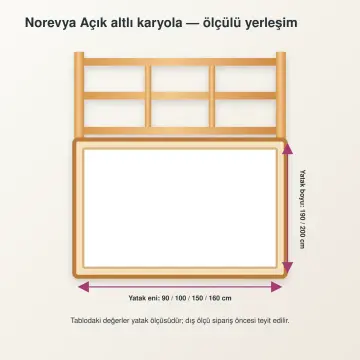 Norevya Doğal Ahşap Karyola