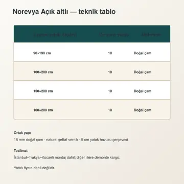 Norevya Doğal Ahşap Karyola