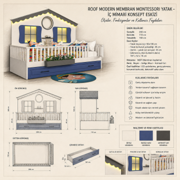 Roof Modern Membran Montessori Yatak