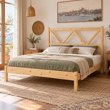 Tanelora Doğal Ahşap Karyola