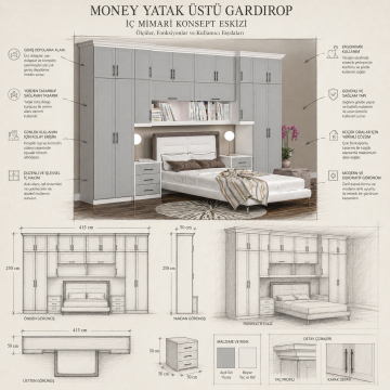 Money Yatak Üstü Gardrop