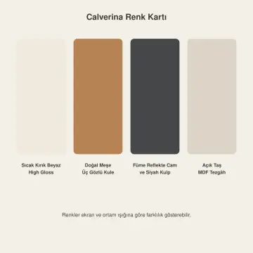 Calverina 150 cm Sol Üç Göz Kuleli Sağ Reflekte Camlı High Gloss Kahve Köşesi