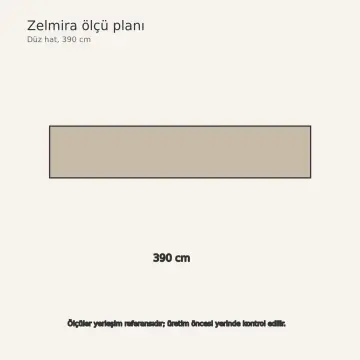 Zelmira Keten Taş MDF Basamaklı Boy Dolaplı Düz Mutfak Dolabı
