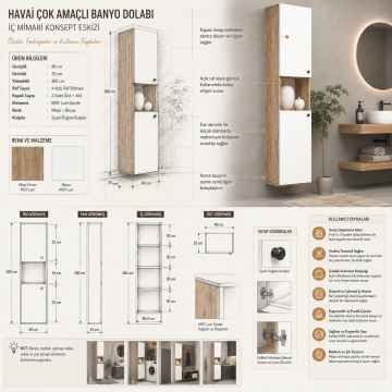 Havai Çok Amaçlı Banyo Dolabı