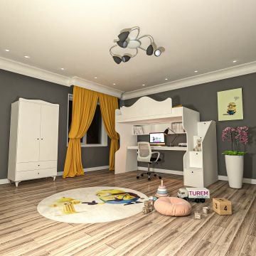 Klasik Masalı Ranza ve 2 Kapılı Gardrop