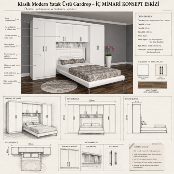 Klasik Modern Yatak Üstü Gardrop
