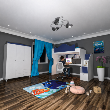 Klasik Masalı Ranza ve 3 Kapılı Gardrop