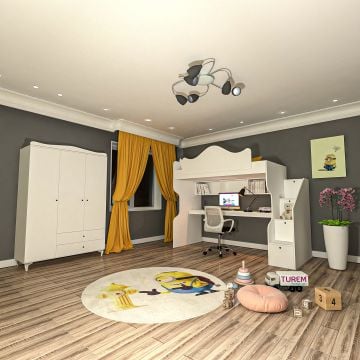 Klasik Masalı Ranza ve 3 Kapılı Gardrop