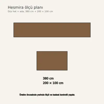 Hesmira Doğal Kestane MDF Kayar Masa Tablalı Ada Mutfak Dolabı