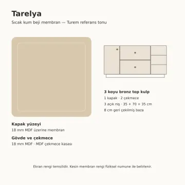 Tarelya Membran Açık Raflı Banyo Dolabı 140 cm