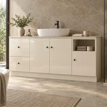 Valerya High Gloss Açık Nişli Banyo Dolabı 150 cm