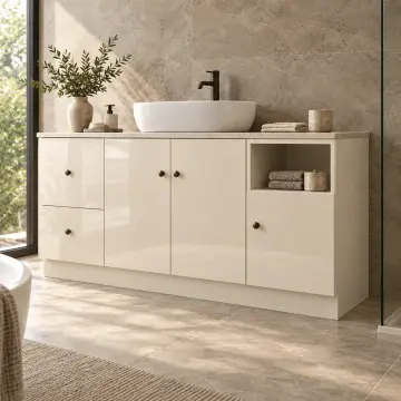 Valerya High Gloss Açık Nişli Banyo Dolabı 150 cm